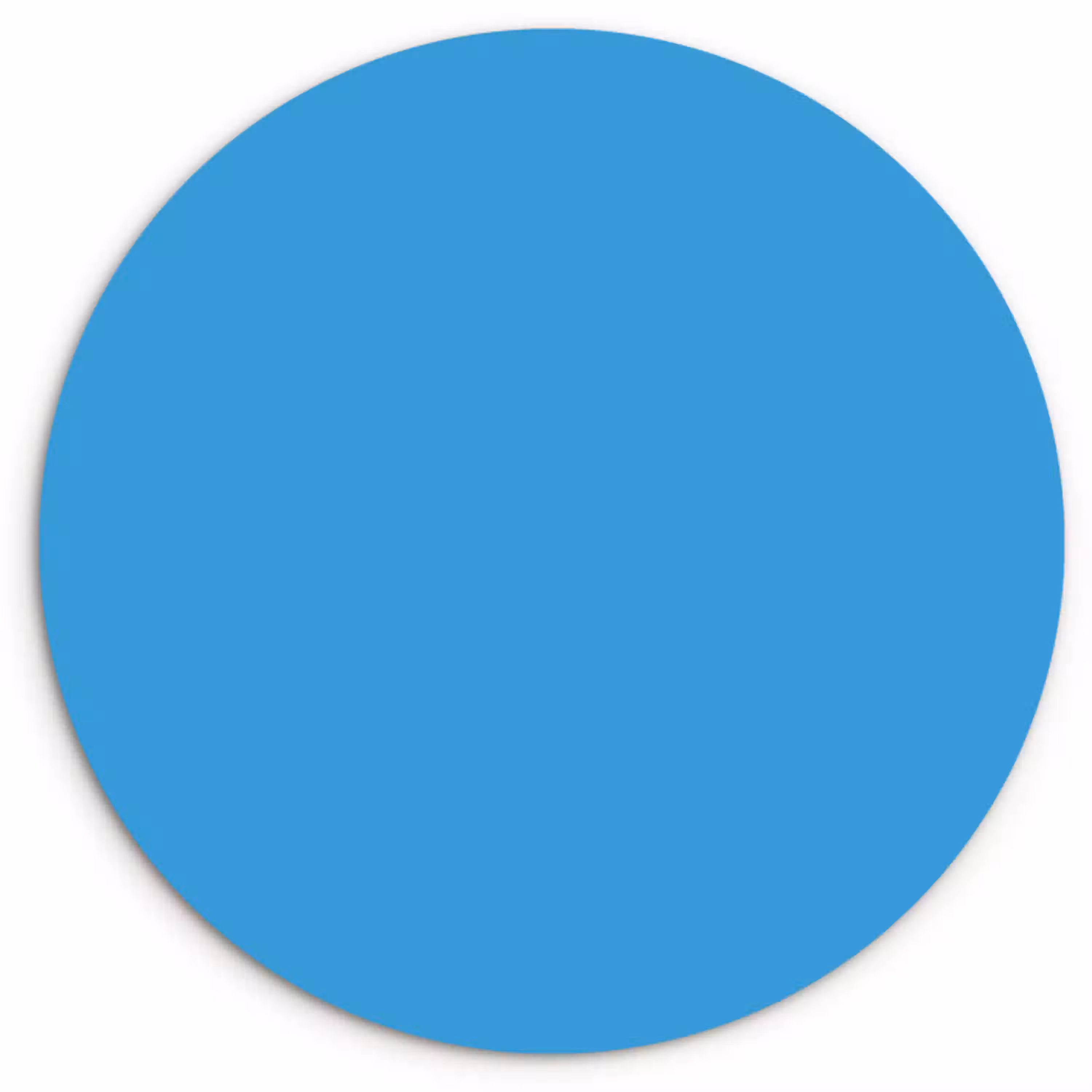 Cerulean - Breeze - Blauw Wandcirkel kunststof plaat 5mm dik klein 188 -3d
