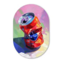 Frisdrank - Blik - Paars Wandcirkel Ovaal Forex klein -3d