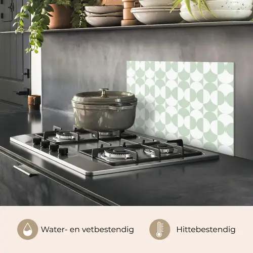 Wit - Groen - Cirkels keuken achterwand spatscherm klein 900 -usp_NL