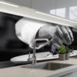 Chef - Garnering - Gerecht keuken achterwand 2 middel -3d_schuin