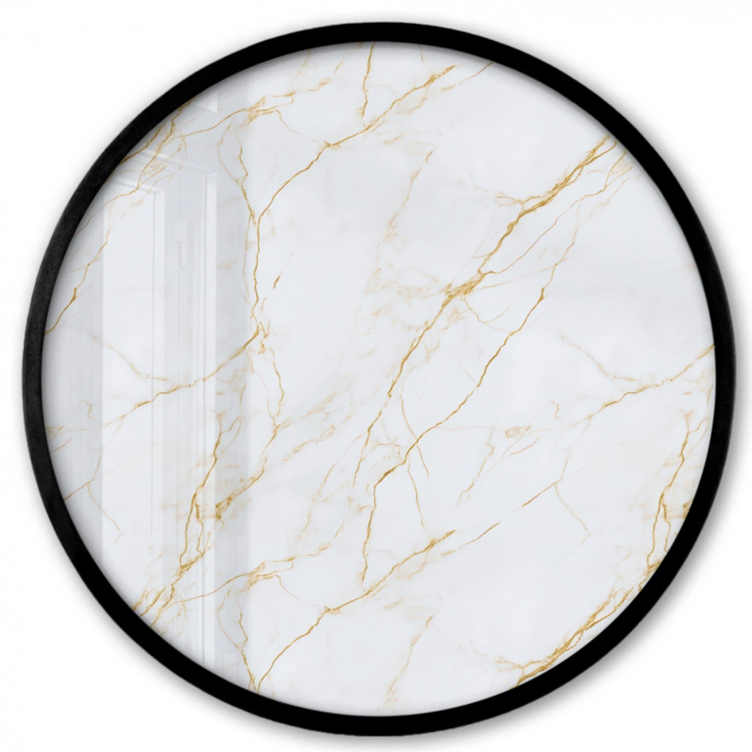 Wit - Marmer - Goud - Luxueus Fotolijst rond zonder passe partout klein 856 -3d