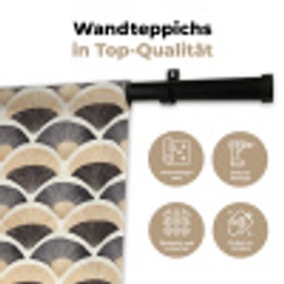 Waaier - Patroon - Zwart - Beige Wandkleed katoen klein 269 -tsfeer2_DE