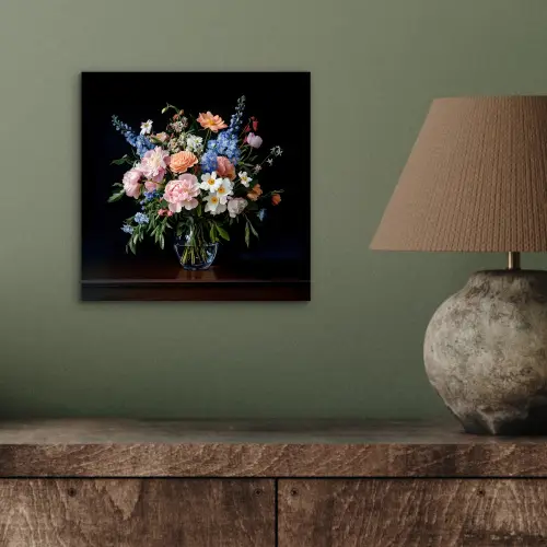 Pastel - Bloemen - Glazen - Vaas aluminium wit klein -sfeer2