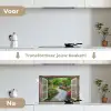 Doorkijk - Bloemen - Tuinpad - Natuur - Raam keuken achterwand spatscherm klein -voor_na_NL