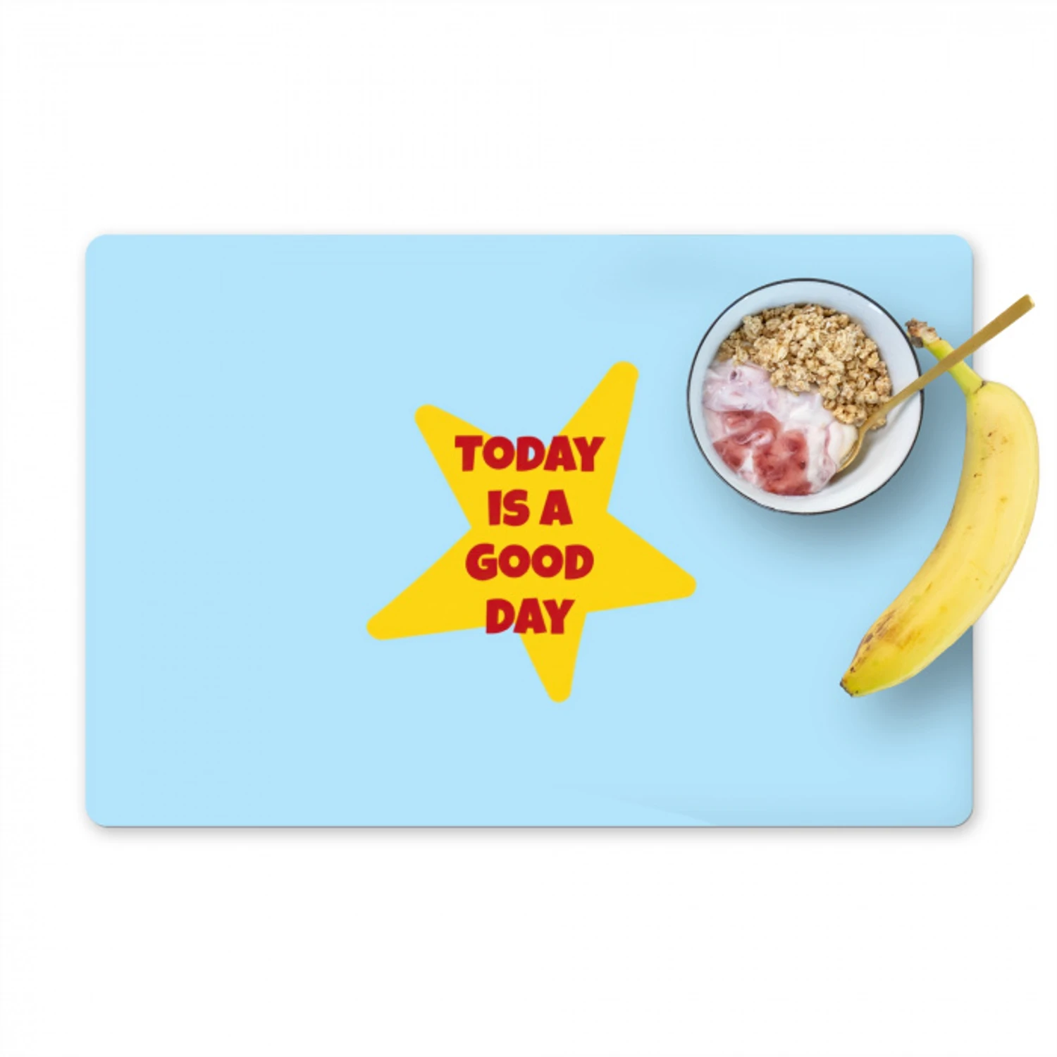 Ster - Today is a good day - Blauw Placemat vinyl groot -zzzproduct_Kitchenyeah-website