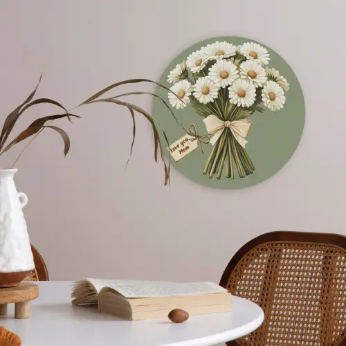 Lint - Boeket - Groen - Quote Akoestische PET Vilt - Rond klein -sfeer3