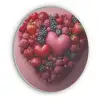 Fruit - Hartjes - Aardbeien - Frambozen - Bosbessen Akoestische PET Vilt - Rond klein -3d