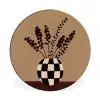 Minimalistisch - Vaas - Bloemen - Bruin Wandcirkel aluminium klein -3d