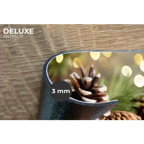 Dennenappels - Kerstsfeer - Bruin - Groen Placemat vinyl groot -closeup