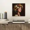 Portret - Vrouw - Bloemen aluminium wit klein -sfeer1