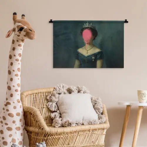 Kroon - Roze druipend verf - Portret Wandkleed katoen klein -wsfeer5_kind