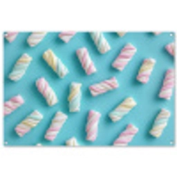 Spekjes - Pastel - Snoep - Blauw tuinposter los doek groot -3d