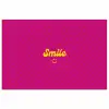Smile - Stippen - Geel - Smiley - Roze poster papier klein -3d