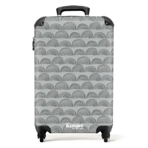 Donkergrijze halve cirkels NBS - Handbagage koffer - Kinderen Unisex middel -productfoto_recht