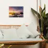 Steiger - Zonsondergang - Water - Zee - Reflectie tuinposter los doek klein -sfeer7