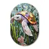 Schildpad - Zeewier - Mozaïek Wandcirkel Ovaal Forex klein -3d
