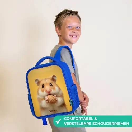 Hamster - Walnoot - Dier Kinderrugzak - Blauw middel -sfeer3_NL