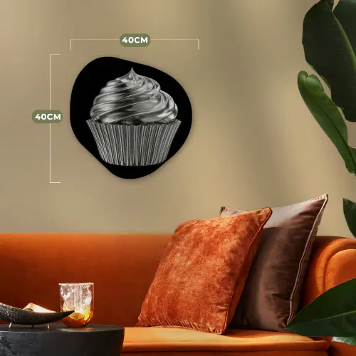 Cupcake - Luxueus - Zilver Wandcirkel Organisch Forex 3mm klein -sfeer3