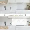 Minimalistisch - Wit - Grijze aders keuken achterwand 2 middel 871 -voor-na_DE