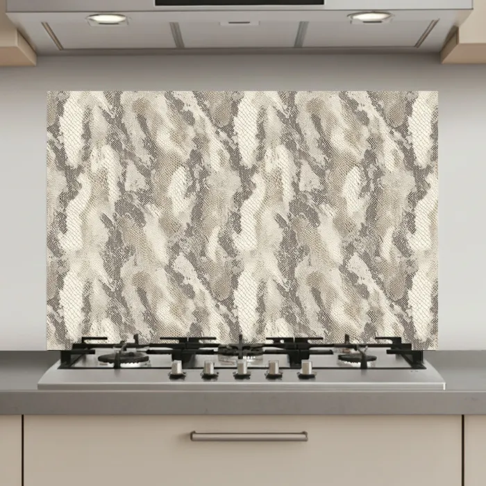 Slang - Patroon - Taupe keuken achterwand spatscherm klein 900 -3d_website