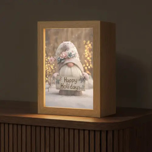 Kerst - Gnome - Bord - Kleurrijk Light Box met kabel (Tafellamp) klein -z3d_website