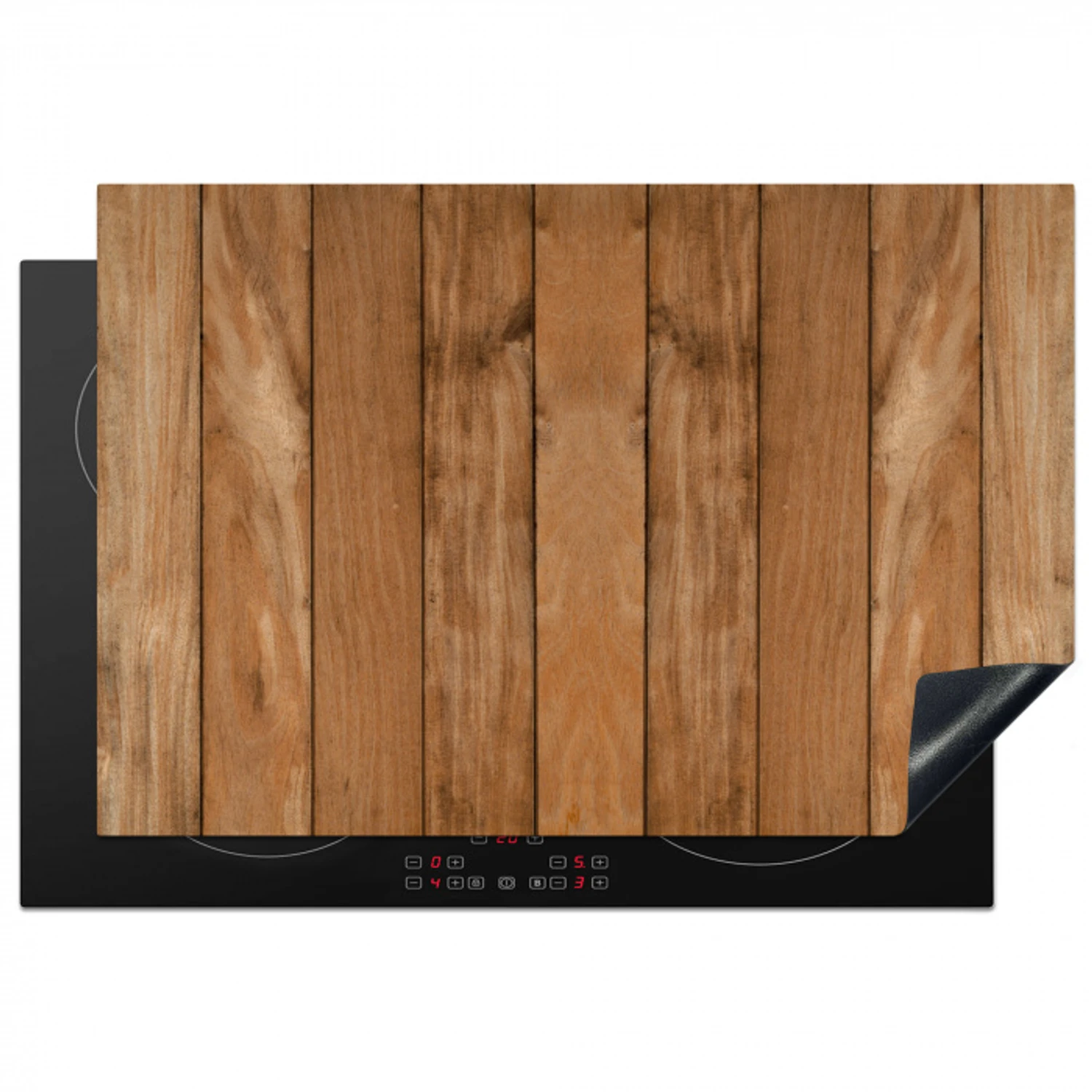 Natuurlijk Eikenhout Inductie beschermer vinyl 3mm klein -3d