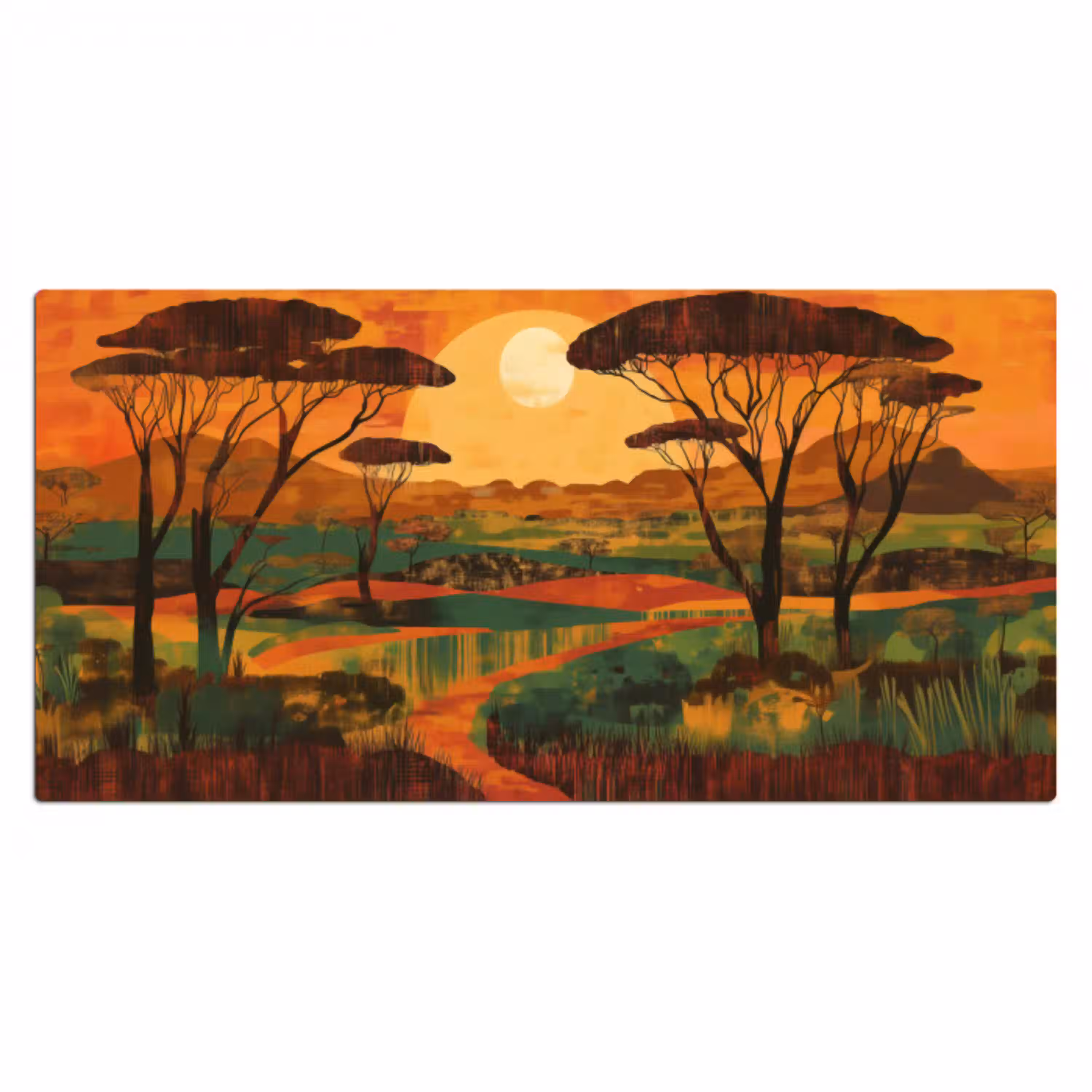 Landschap - Afrikaans - Zon Muismat XXL klein -3d_leeg