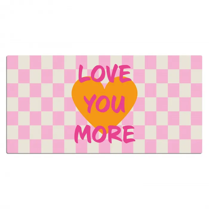 Valentijn - Love - Roze - Oranje Muismat XXL klein -3d_leeg