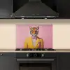 Tijger - Bril - Geel - Jasje keuken achterwand spatscherm klein -sfeer1