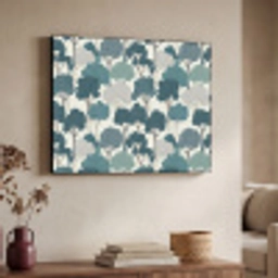 Modern - Bomen - Bos - Patroon - Blauw Textielframe zwart klein 947 -sfeer3