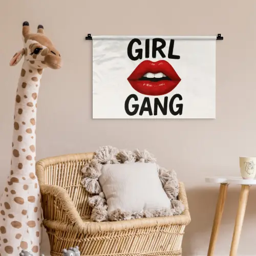 Lip - Girl - Rood - Letters Wandkleed katoen klein -wsfeer5_kind
