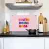 You're doing great - Roze - Kleurrijk Inductie beschemer met haakjes klein -sfeer2