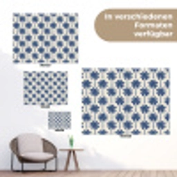 Symmetrisch - Palm - Blauw tuinposter los doek klein 239 -Xsfeer9_DE