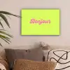 Groen - Roze bonjour - Retro canvas 2cm klein -sfeer1