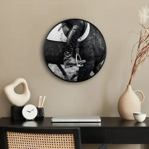 Paard - Sport - Zwart - Wit Fotolijst rond zonder passe partout klein -sfeer1