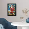 Kerstman - Glas - Kleurrijk fotolijst zwart zonder passe partout klein -sfeer4