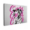 Cheers - Hond - Roze - Wijn Tuinposter op houten frame 2 cm dik klein -3d