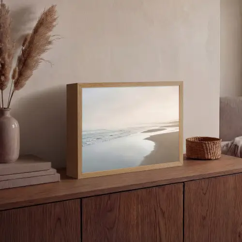 Kustlijn - Strand - Oceaan Light Box met batterij (Wandlamp) middel -sfeer2