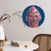 Ijsje - Hoorntje - Steentjes - Blauw Wandcirkel plexiglas klein -sfeer4