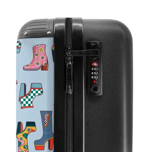 Retro disco 70s laarzen patroon kleurrijk NBS - Handbagage koffer - Volwassenen Unisex middel -slot