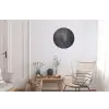 Beton - Zwart - Scheur Wandcirkel aluminium klein -woonkamer