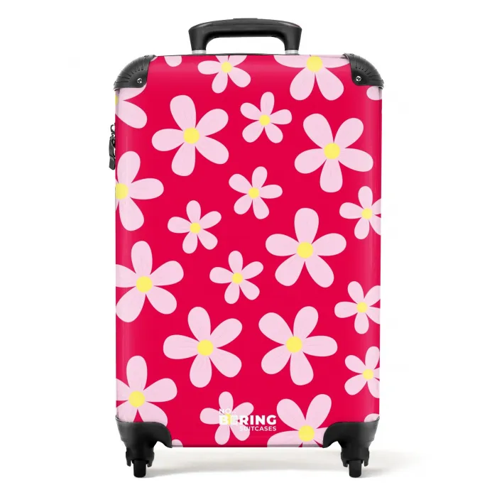 Madeliefjesmania hotpink Koffer - NBS - Handbagage middel -productfoto_recht