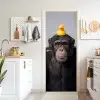 Chimpansee - Badeend - Grijs deurposter klein -sfeer5