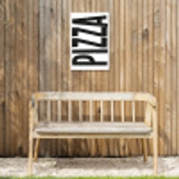 Pizza - Japandi - Decoratie - Vintage Tuinposter op houten frame 2 cm dik klein -sfeer4