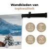 Winter - Huisje - Bergen - Uitzicht - Sneeuw Wandkleed katoen klein -sfeer2