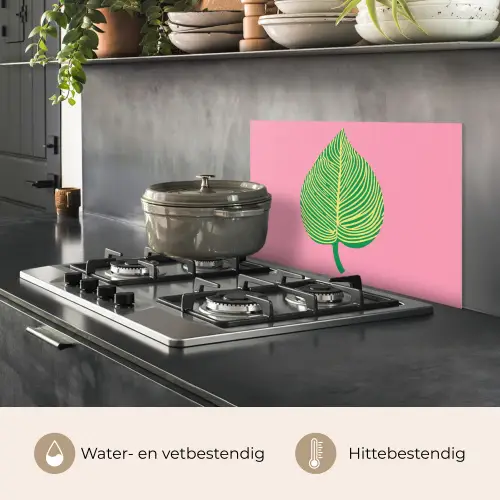 Illustratie - Blad - Minimalistisch - Groen keuken achterwand spatscherm klein -usp_NL