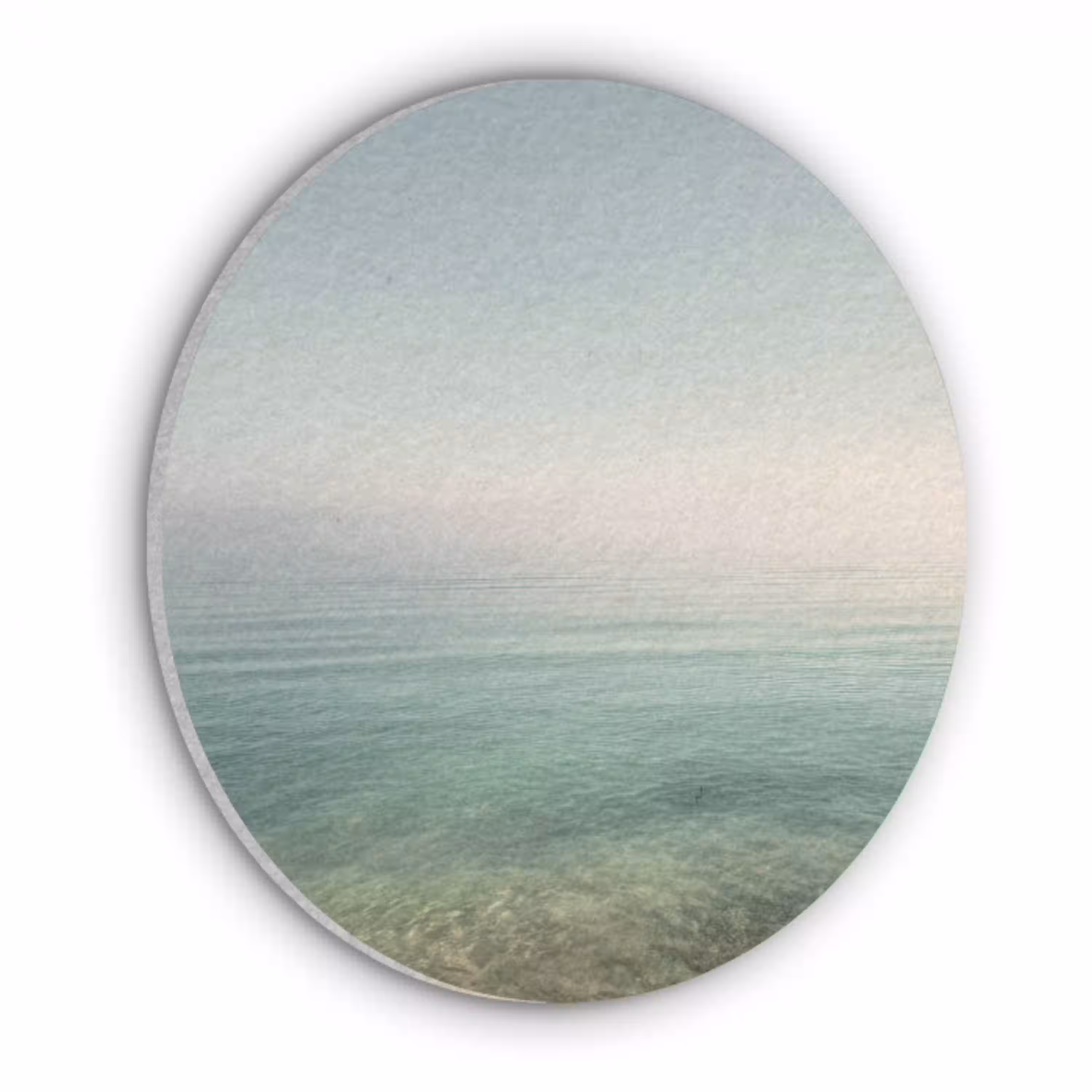 Zee - Horizon - Blauw - Mist Akoestische PET Vilt - Rond klein -3d
