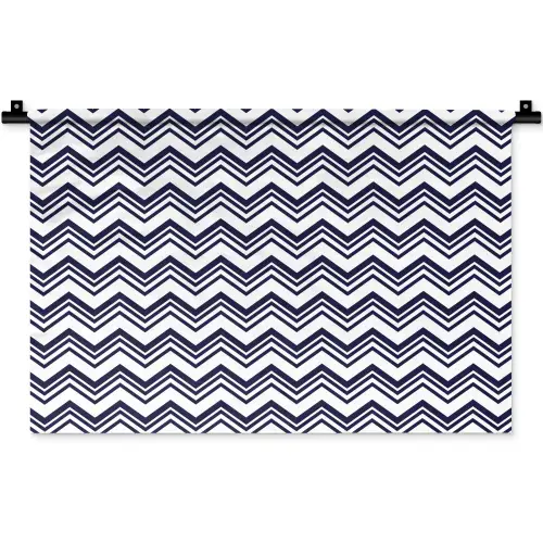 Oceaan - Golven - Blauw - Wit Wandkleed katoen klein 269 -zz3d