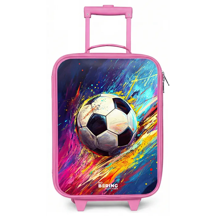 Neon - Voetbal - Kleurrijk Kinderkoffer - Roze klein -zz3dotto