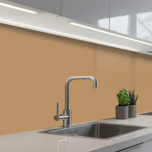 Bruin - Effen print keuken achterwand 2 middel 871 -3d_schuin